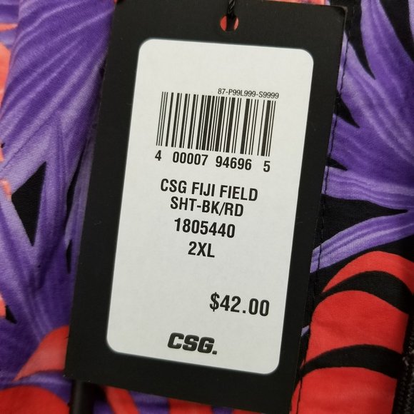 CSG Swimwear Mens 2XL Pink Nylon Fiji Field Drawstring Trunks NWT - Picture 2 of 14